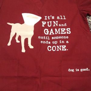 Dog is good scrub top